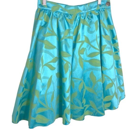 Beluva Blue/Green Floral Pleated Mini Skirt Size Medium - Picture 1 of 5